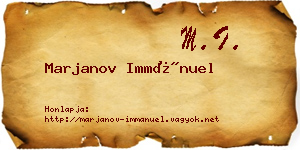 Marjanov Immánuel névjegykártya